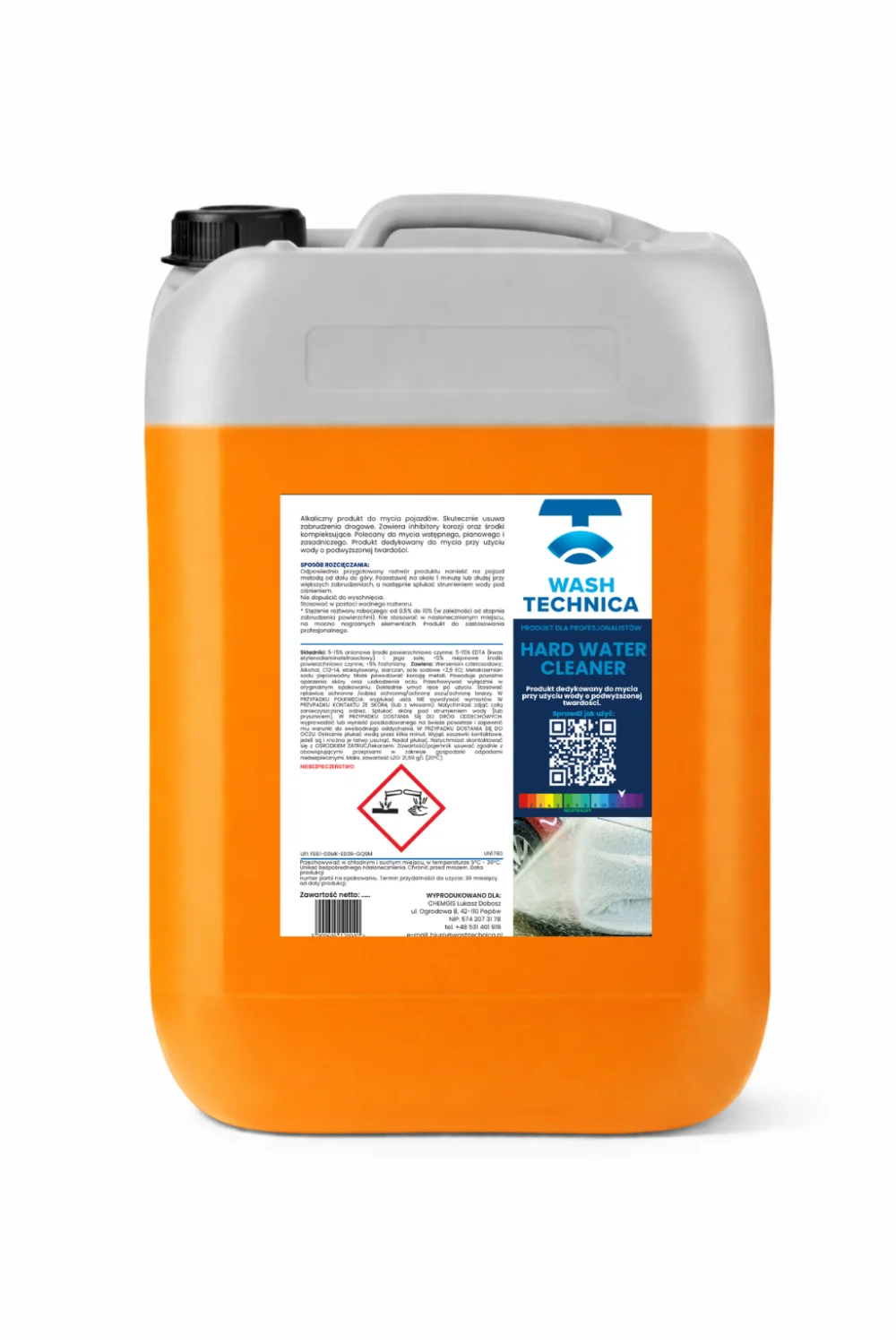 HARD WATER CLEANER — materiał produktowy Wash Technica