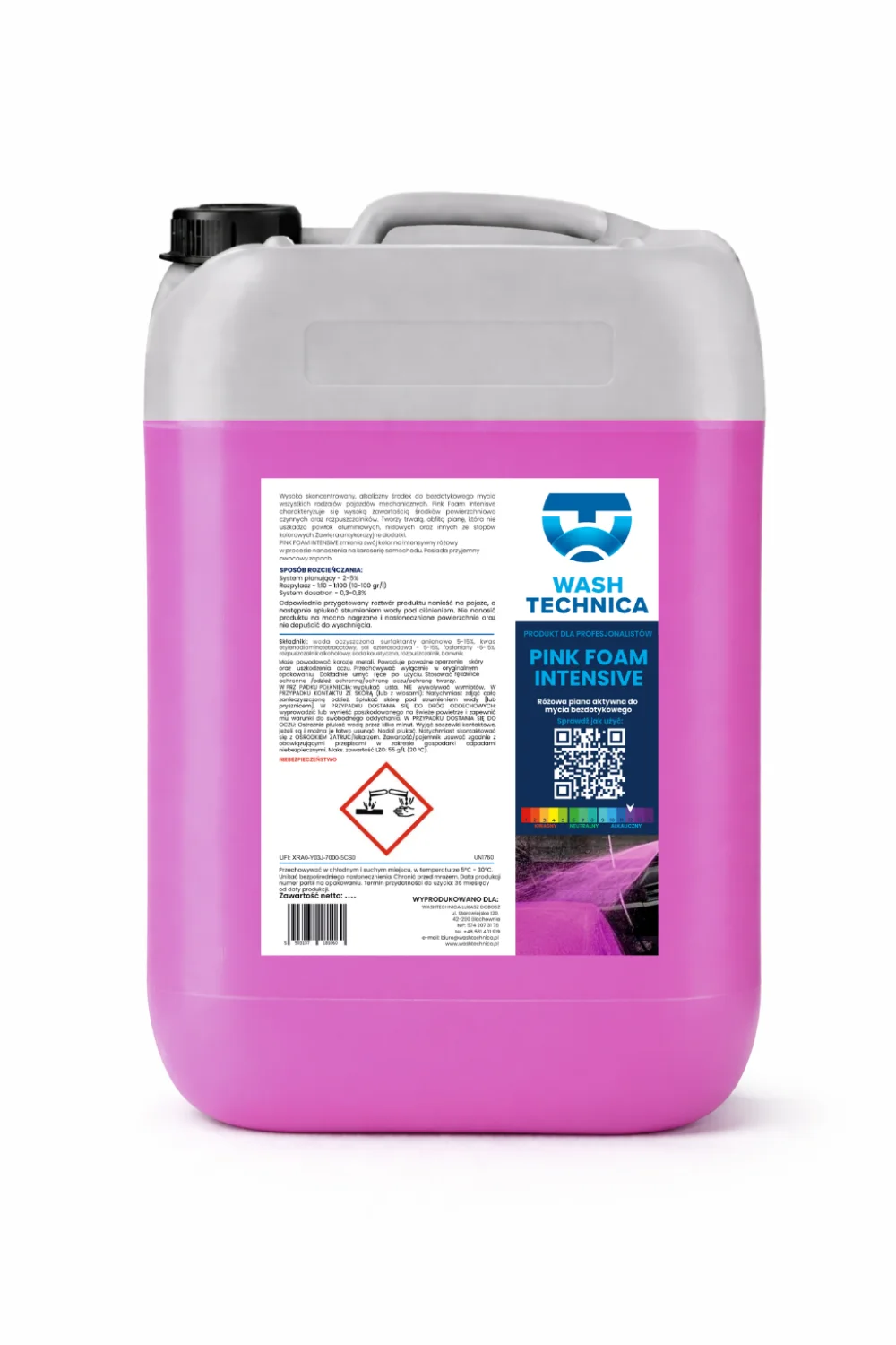 PINK FOAM INTENSIVE — materiał produktowy Wash Technica