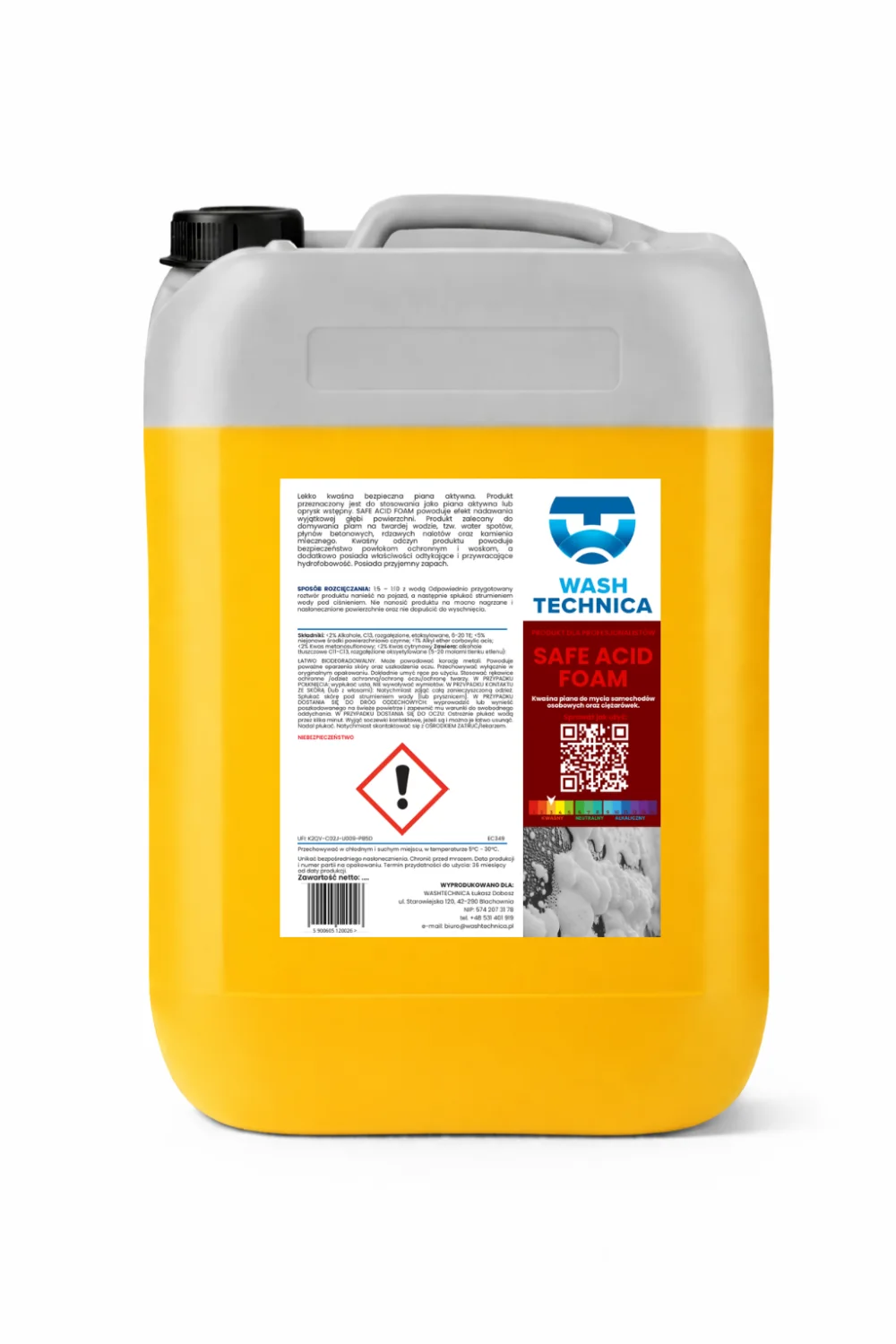 SAFE ACID FOAM — materiał produktowy Wash Technica